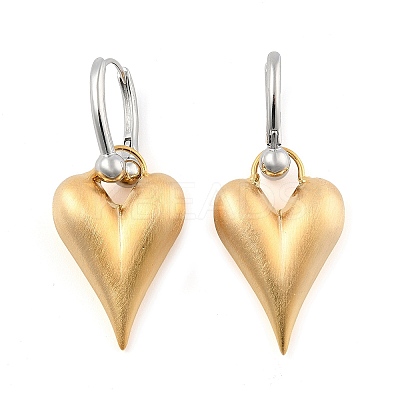 Two Tone Brass Hoop Earrings for Women EJEW-U055-20B-G-1