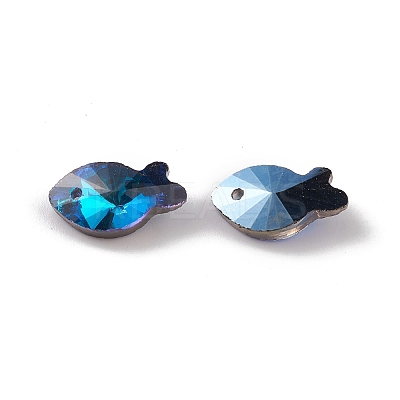 Electroplate Transparent Glass Pendants GLAA-A008-09A-1