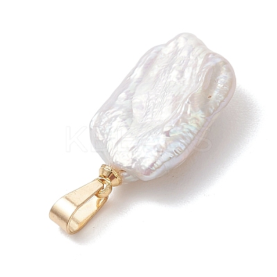Natural Baroque Pearl Keshi Pearl Pendants PALLOY-JF04959-1