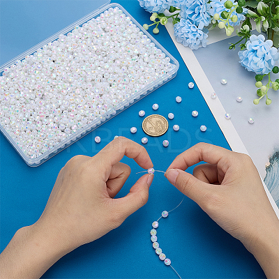 1500Pcs AB Color Plated Eco-Friendly Poly Styrene Acrylic Round Beads TACR-GA0001-17-1