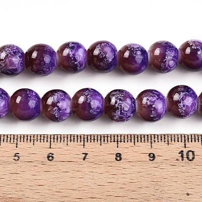 Baking Paint Glass Beads Strands DGLA-N008-10mm-03-1