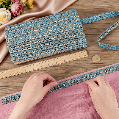 Polyester Centipede Braided Wavy Ribbon OCOR-WH0070-319A-1