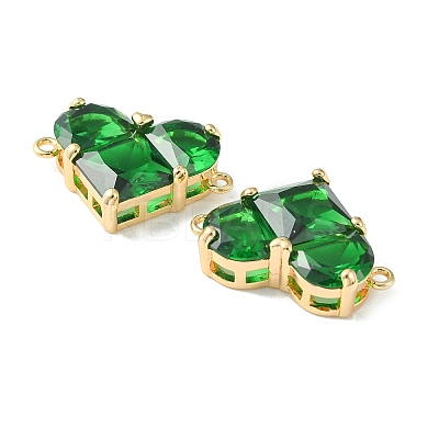 Brass Pave Cubic Zirconia Connector Charms KK-L208-04G-02-1