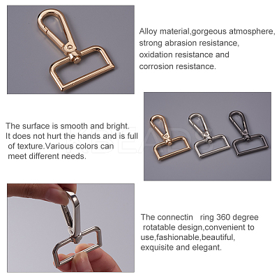 Zinc Alloy Swivel Clasps PALLOY-PH0012-65-1