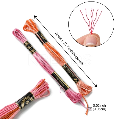 12 Skeins 12 Colors 6-Ply Polyester Embroidery Floss OCOR-FS0001-01A-02-1