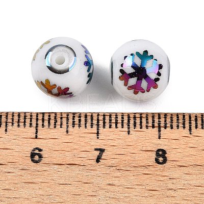 Christmas Opaque Glass Beads X-EGLA-R113-01D-1