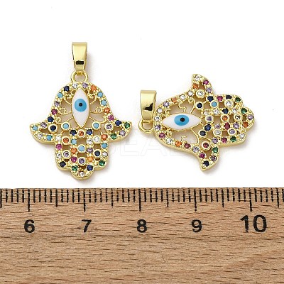 Brass Micro Pave Cubic Zirconia Pendants KK-F903-06G-02-1