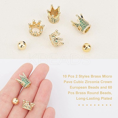 60Pcs Brass Beads KK-NB0001-51G-1