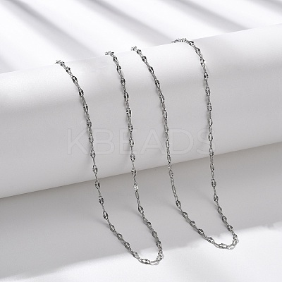 2MM 304 Stainless Steel Textured Dapped Chain Necklaces NJEW-T016-14P-1