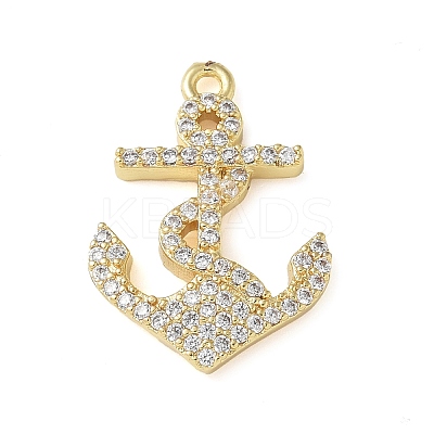 Brass Micro Pave Cubic Zirconia Pendants KK-C086-13G-02-1