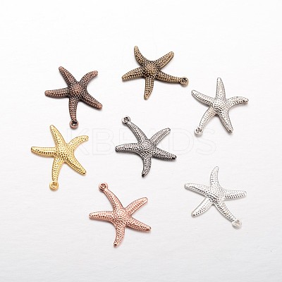 Starfish/Sea Stars Brass Pendants KK-L134-11-1