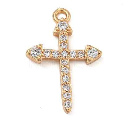 Brass Micro Pave Clear Cubic Zirconia Pendants LS-ZIRC-U003-01G-06-1