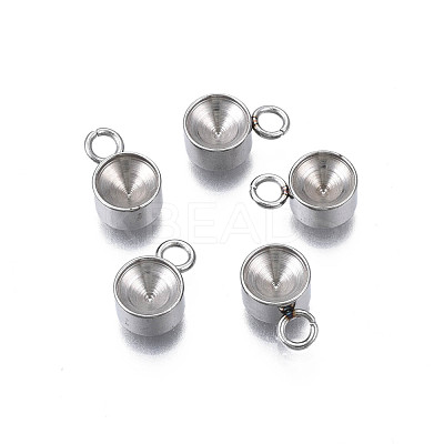 Non-Tarnish 201 Stainless Steel Pendant Rhinestone Settings STAS-S057-44D-P-1