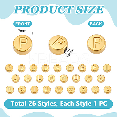 26Pcs 26 Styles Stainless Steel Beads STAS-PH0006-99G-1