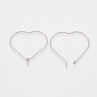 Tarnish Resistant 304 Stainless Steel Hoop Earring Findings STAS-T045-49B-1