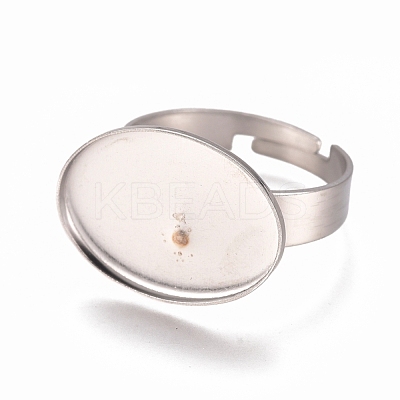 Tarnish Resistant Adjustable 201 Stainless Steel Finger Rings Components STAS-I137-10P-1