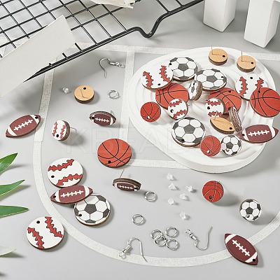 DIY Sport Theme Earring Making Kit DIY-TA0006-10-1