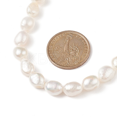 Natural Baroque Keshi Pearl Beaded Necklace with 304 Stainless Steel Clasp for Women NJEW-JN04083-1