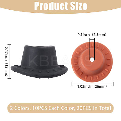 20Pcs 2 Colors Silicone Beads SIL-CA0004-54-1
