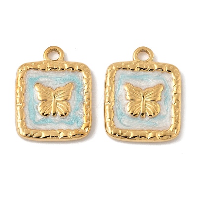 304 Stainless Steel Enamel Pendants STAS-U057-18G-1