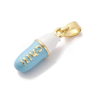 Brass Enamel Pendants KK-Q098-40G-D-1