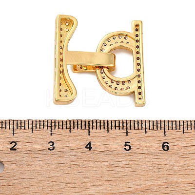 Brass Micro Pave Clear Cubic Zirconia Fold Over Clasps KK-P291-13G-1