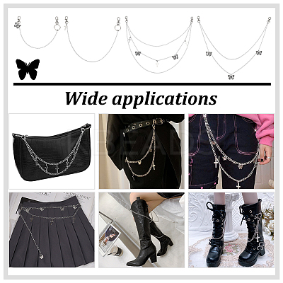 4Pcs 4 Styles Brass Twisted Purse Chains HJEW-PH02054-1