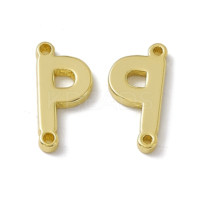 Rack Plating Brass Letter Connector Charms KK-C007-38G-P-1