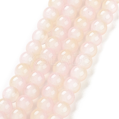 Baking Paint Glass Beads Strands DGLA-R053-01C-1