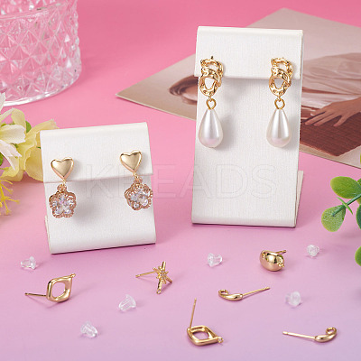 12Pcs 6 Styles Brass Stud Earring Findings KK-TA0003-20-1