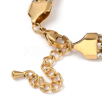 Ion Plating(IP) Golden 304 Stainless Steel Enamel Clover Link Bracelet BJEW-D025-02G-1
