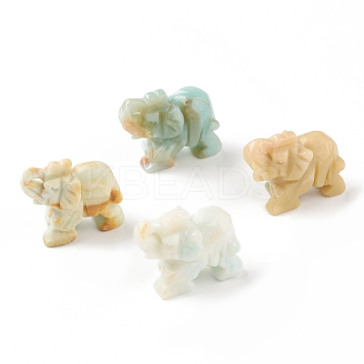 Elephant Natural Gemstone Figurine Display Decoration G-F737-02B-1