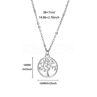 Brass Tree of Life Pendant Necklaces for Women WGFA3A6-04-1