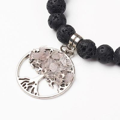 Natural Gemstone Charm Bracelets BJEW-JB03252-1