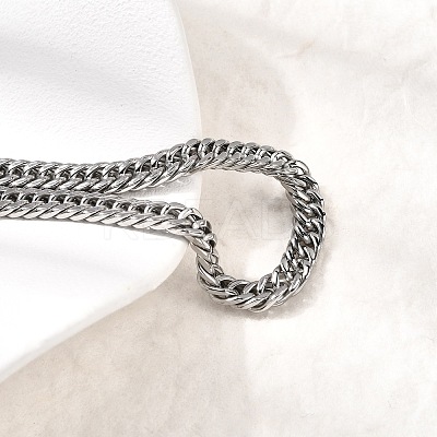 304 Stainless Steel Cuban Chain Bracelets for Men BJEW-B140-06B-1