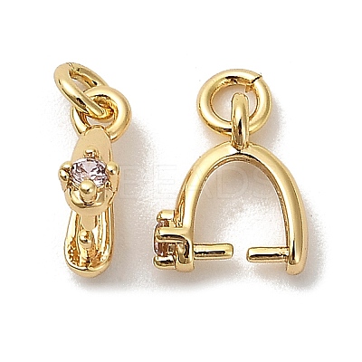 Brass Micro Pave Cubic Zirconia Cup Pearl Peg Bails Pin Pendants KK-S397-06B-1