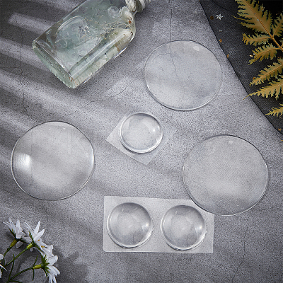 6Pcs 2 Style Door Knob Wall Shield Transparent Round Soft Rubber Wall Protector AJEW-OC0002-22-1