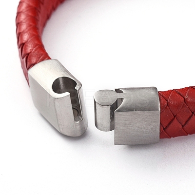 Unisex Leather Cord Weave Bracelets BJEW-JB04893-1