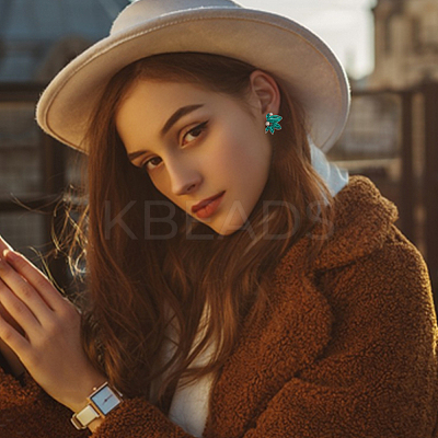 6 Pairs 6 Colors Sparkling Rhinestone Stud Earrings with Alloy Pins EJEW-AN0004-32-1