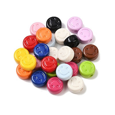 Baking Paint Opaque Acrylic Beads OACR-F014-05-1