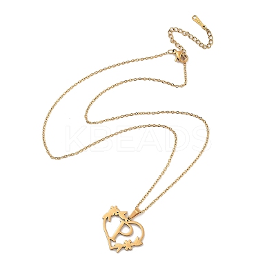 PVD Vacuum Plating 201 Stainless Steel Pendant Necklaces NJEW-R267-02P-G-1