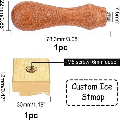 3Pcs 3 Style Golden Brass Stamp Head DIY-OC0007-83-1