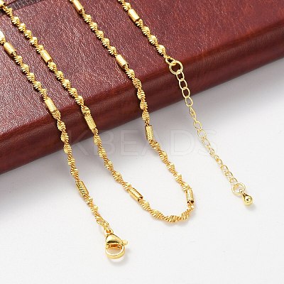 Brass Singapore Chains Necklaces for Women NJEW-D302-38G-1