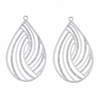 Non-Tarnish 304 Stainless Steel Filigree Pendants X-STAS-T057-06P-1