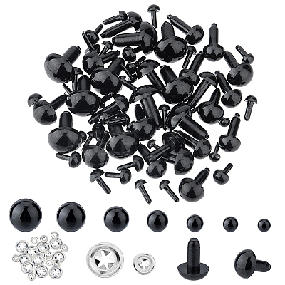 100Pcs Craft Plastic Doll Eyes DIY-FH0006-71-1
