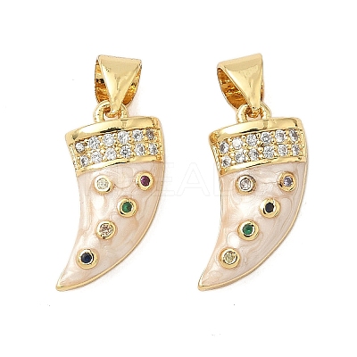 Brass Micro Pave Colorful Cubic Zirconia Enamel Pendants KK-G536-26G-1