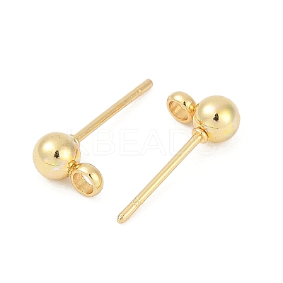 304 Stainless Steel Ball Post Stud Earring Findings X-STAS-Z035-01G-H-1