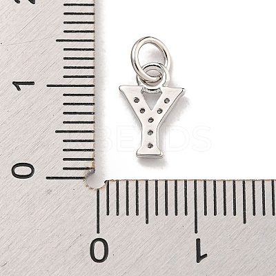Initial Letter Brass with Cubic Zirconia Charms KK-Q814-26Y-P-1