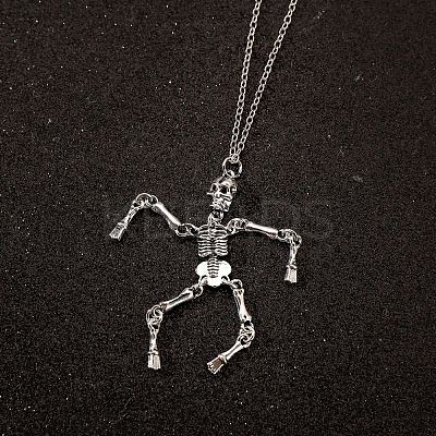 Punk Style Skeleton Skull Alloy Pendant Necklaces WH-WGF5A97-01-1