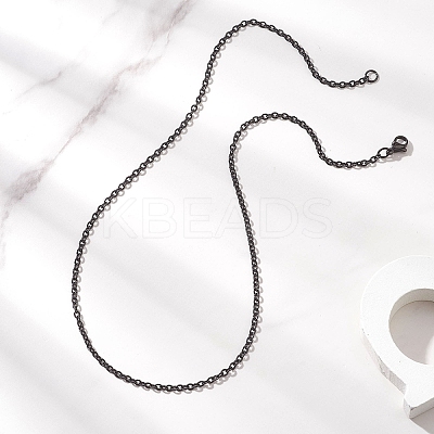 2.5MM 304 Stainless Steel Textured Cable Chain Necklaces for Women Men NJEW-JN05819-01-1